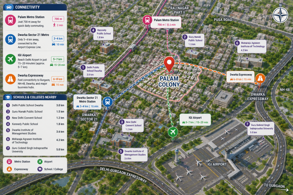 Palam, Delhi – schools and colleges nearby